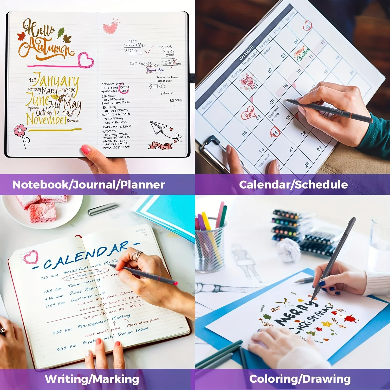 12-100pcs Colorful Line Drawing Pen Set Micro Tip Fineliner Pen Drawing Painting Sketch Fine Art Marker Office School Stationery - Image 4