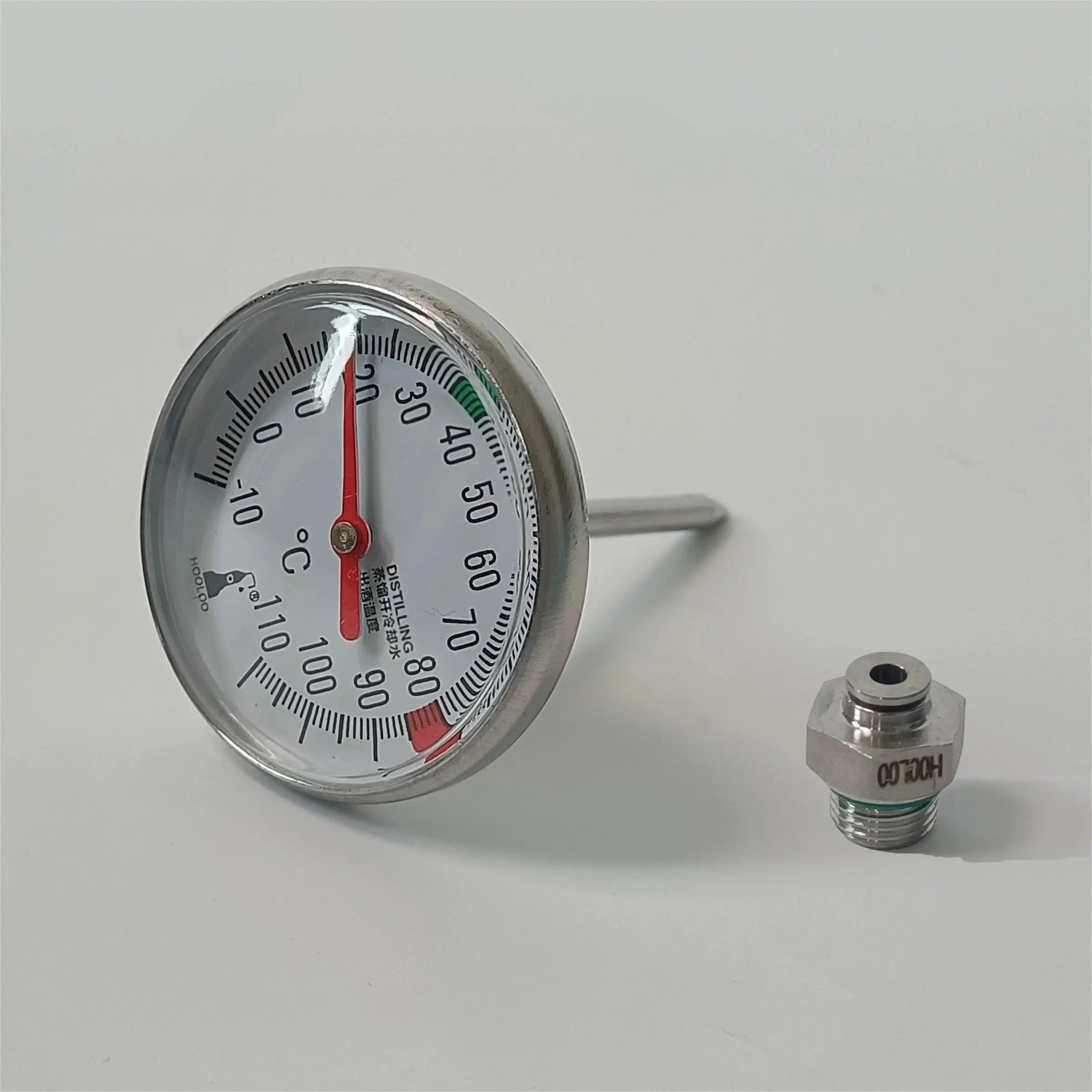 HOOLOO Thermometer for Alcohol Distiller Spirit Still 304 Stainless Steel Sanitary Whiskey Making Kit Whiskey Brandy Vodka
