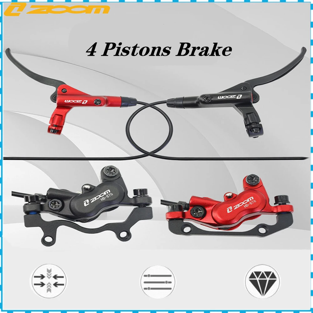 ZOOM HB876 4 Pistons Bicycle Hydraulic Brake Mountain Bike Disc Brake