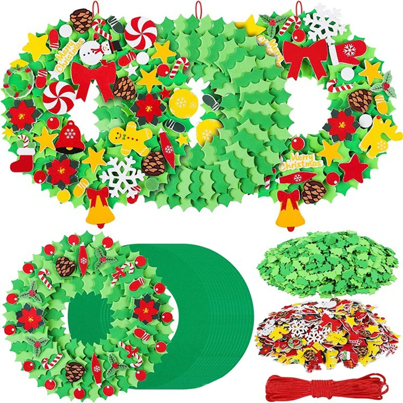 12 Kits D'autocollants En Mousse Pour Couronne De Noël, Ensembles
