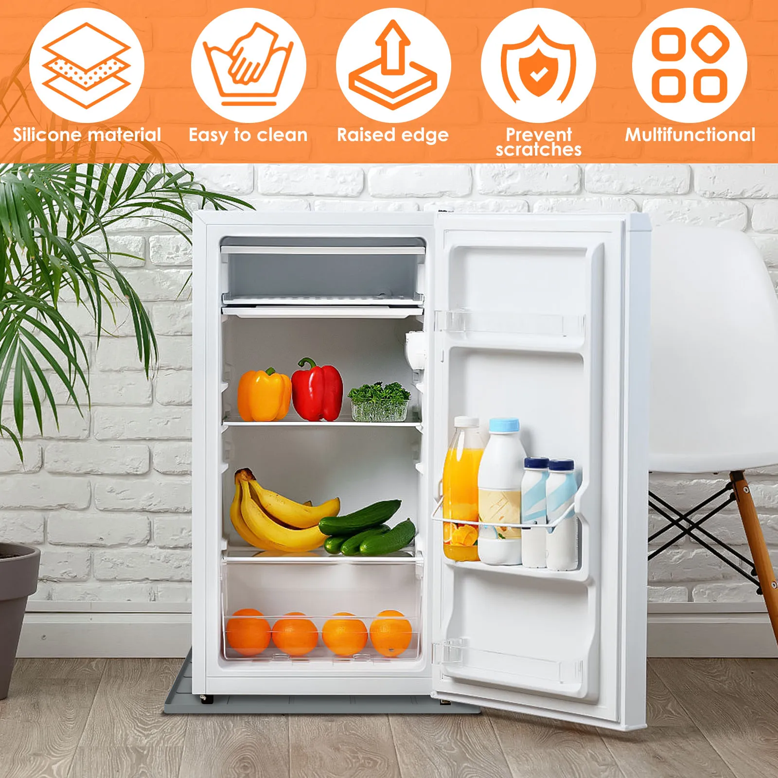 Description Picture 3 of itemRefrigerator Washing Machine Cover Silicone Mat Dust-Proof  Protection Mats Oil Proof Household Cushioning Pads Kitchen Supplies