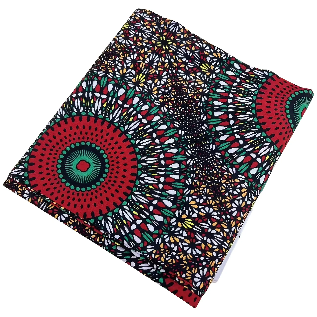 African Wax Fabric Clothing Fabric 6Yards Polyester African Wax Fabric Machine Washable for DIY Sewing Handicrafts