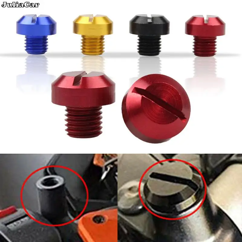 

2Pcs Anti-Rust Motorcycle CNC Aluminum M10 x 1.25 Rear view Mirror Hole Plugs Screws Rearview Mirror Holder