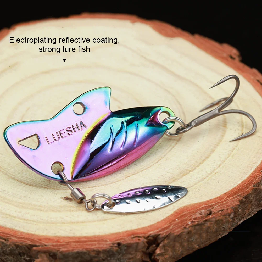 1Pc 5/10/15G Metal VIB Wobbler Fishing Lure Tail Spinner Sinking Rotating Spoon Pin Crankbait Sequins Bait Fishing Tackle