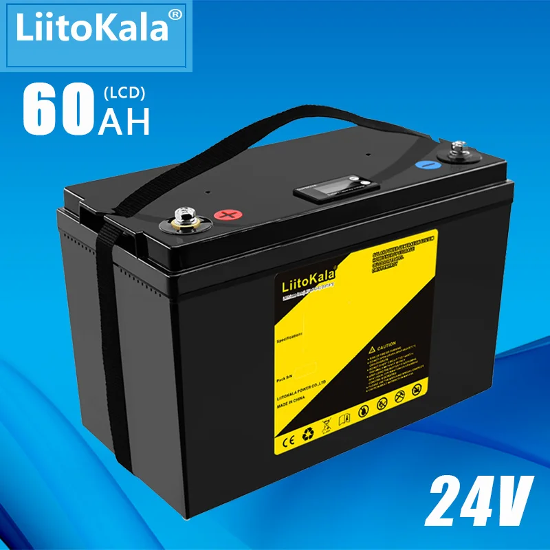 

LiitoKala 24V 30Ah 40Ah 60Ah 80Ah 100Ah LiFePO4 battery LCD For 8S 29.2V RV Campers Golf Cart Off-Road Off-grid Solar Wind