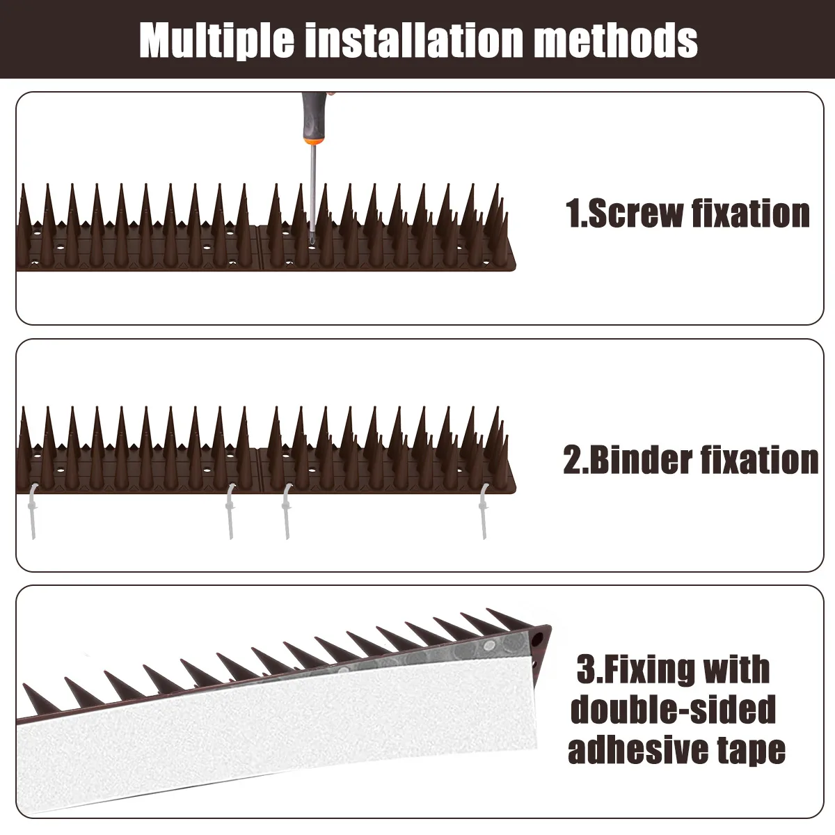 12-60Pcs Anti Climb Bird Spikes Fence Wall Spikes Stop Birds and Cats Sitting on Fence Cat Repellent Spike for Deterrent Burglar