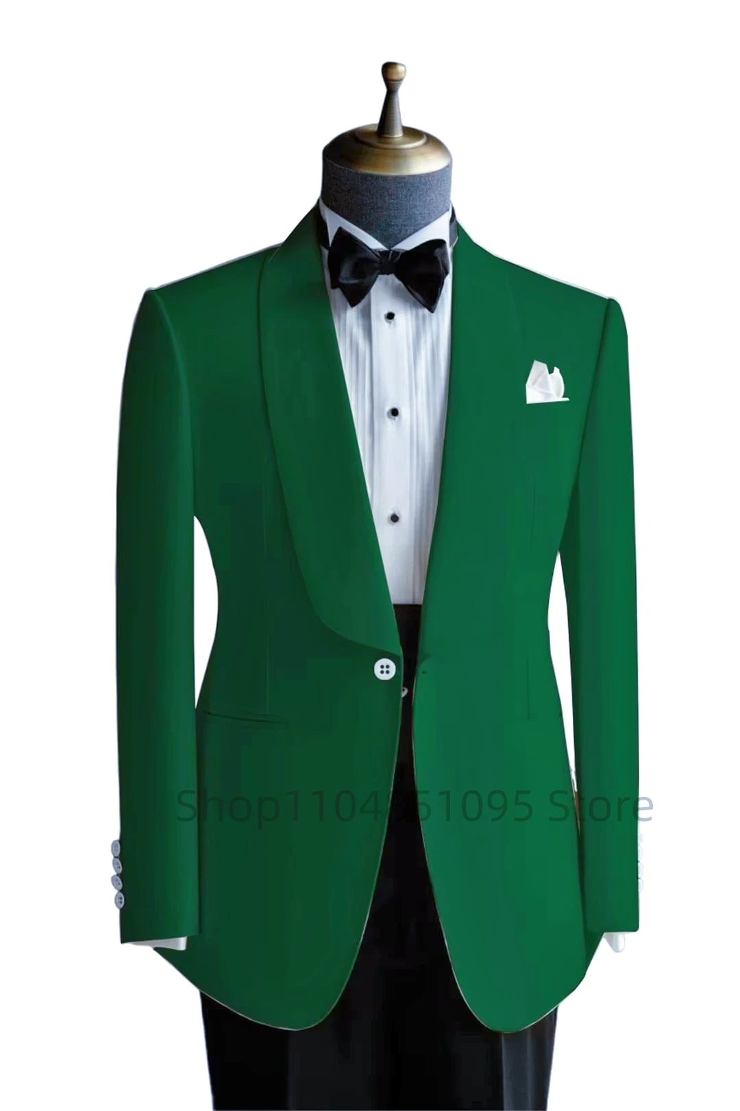 Formal Solid Men Suits Blazer with Shawl Lapel Single Breasted Dinner Prom Jacket Elegant Slim Fit Smoking Suit Coat for Wedding