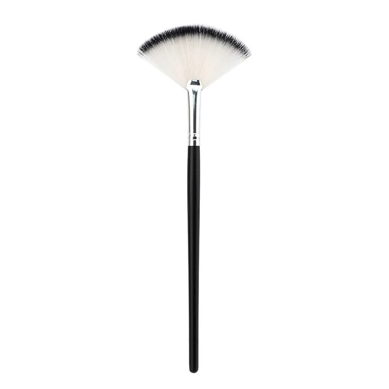 3Pcs Wooden Handle Fan Brushes Soft Facial Brushes Makeup Brush Cosmetic Applicator Tools Soft Fiber for Glycolic Peel Mask