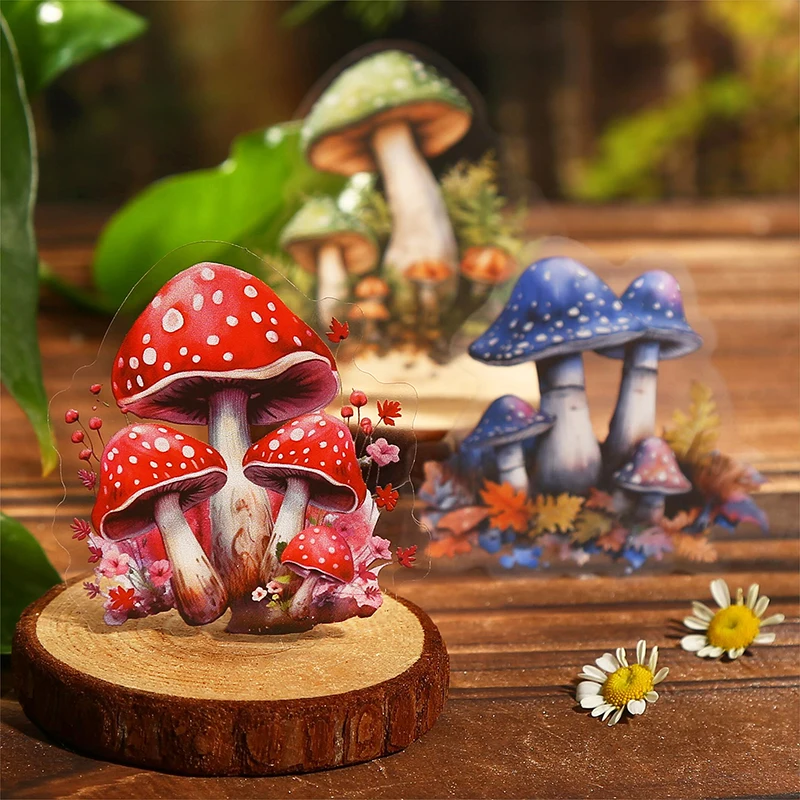 

30 pcs Vintage Colored mushroom Sticker Decorative Stick Labels hand made Planner Sticker Adhesive Diy junk journal supplies