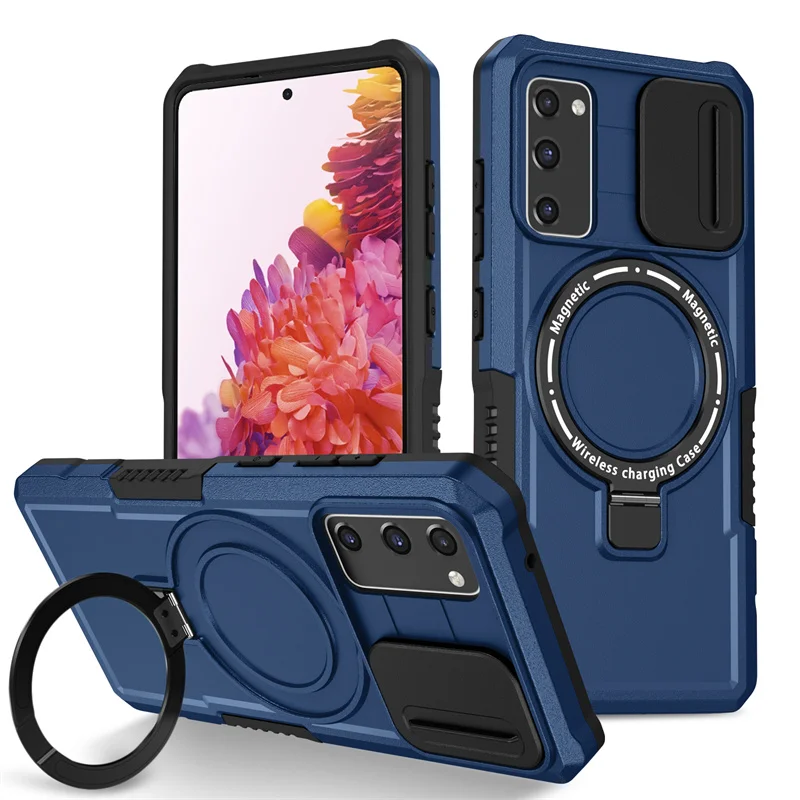 Shockproof Armor Case with Magsafe Wireless Charging and Magnetic Ring Holder