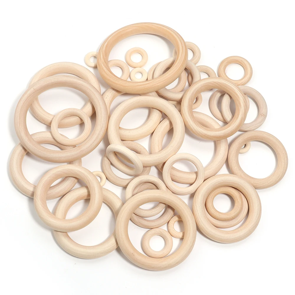Round Wooden Ring for DIY Handicrafts and Decor Accessories
