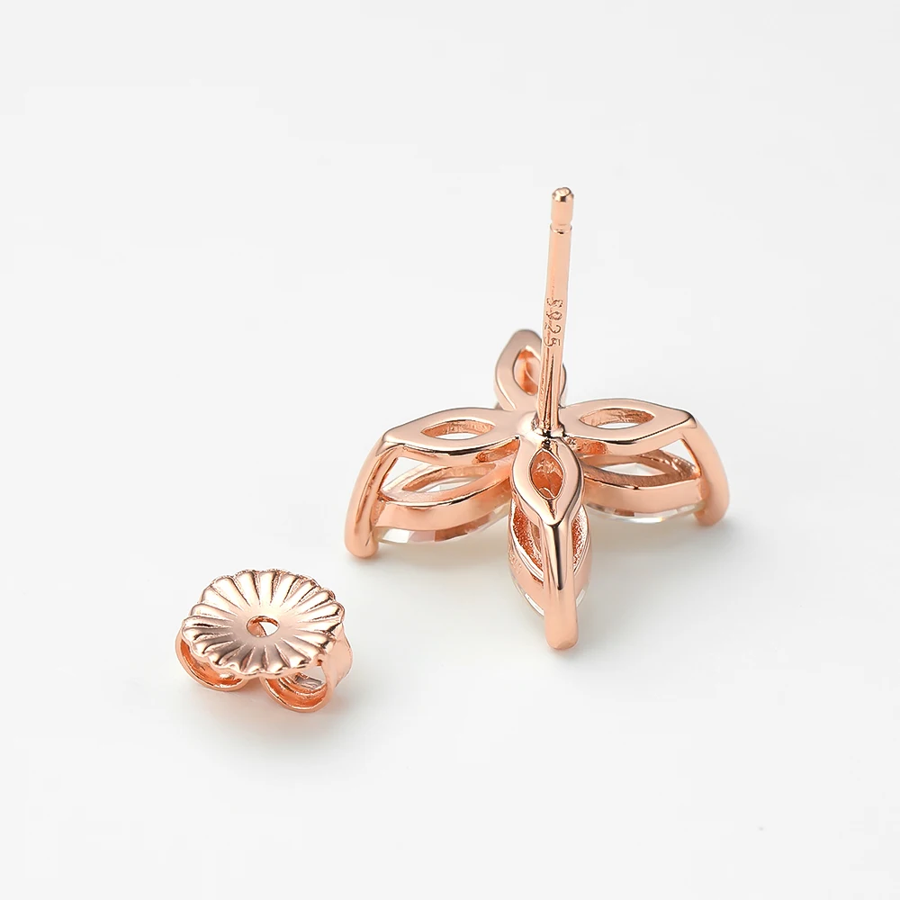 IGOTOS Butterfly Moissanite Diamond Pendant Necklace Stud Earrings 925 Sterling Silver Jewelry Sets for Women with Certificates