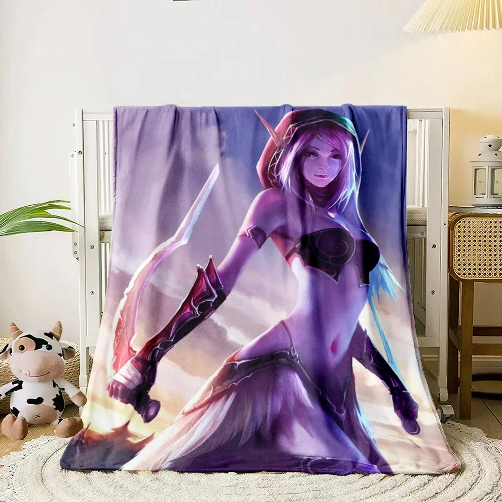 World of Warcraft HD Printed Blankets. Oversized  Sofa Bed Cover Soft and Hairy Blanket Soft Warm Flannel Throw Blankets Gift 2