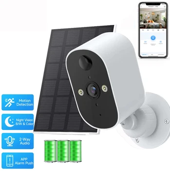 XVIM 1080P Solar Security Camera Wireless WiFi 2K Solar Battery Powered Camera HD Home Security Protection PIR Human Detection 1
