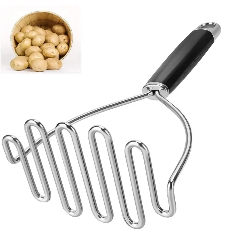 1pc Heavy Duty Stainless Steel Potato Masher-Perfect for Mashed Potatoes, Beans, Avocado & More-10.25in Potato Masher