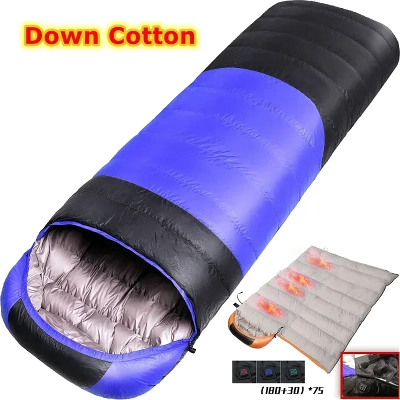 

Heated Sleeping Bags Adult Winter Bag Compression Ultralight 4Area USB Camping Supplies Novelties Camp Bed Electric Nature Hike