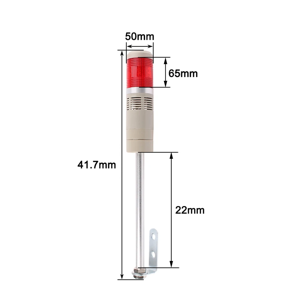 1 Layer Signal Traffic Safety Stack Lamp Flash Steady Industrial Tower Signal Warning Light LTA-205 LTA-505 Buzzer No Sound Red