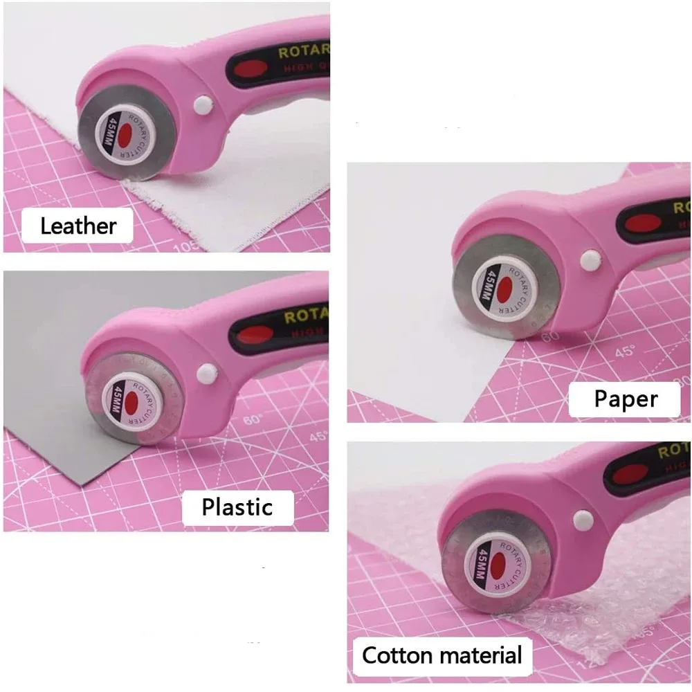 5mm Rollschneider mit 5 Ersatzklingen & Nähclips & Stoffmarkierstift für DIY Nähen, Stoff, Leder, Quilten – Detail 7