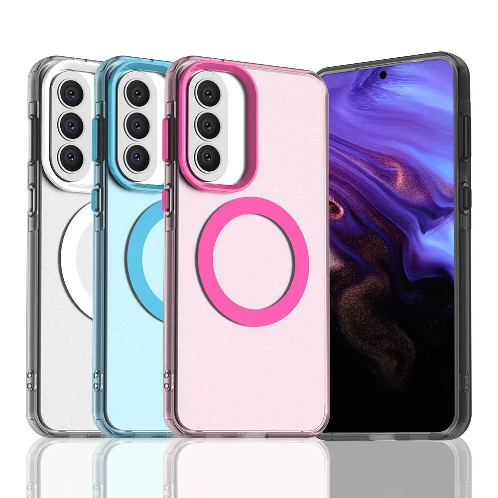 Vibrant Candy Color Magnetic Clear Phone Cover