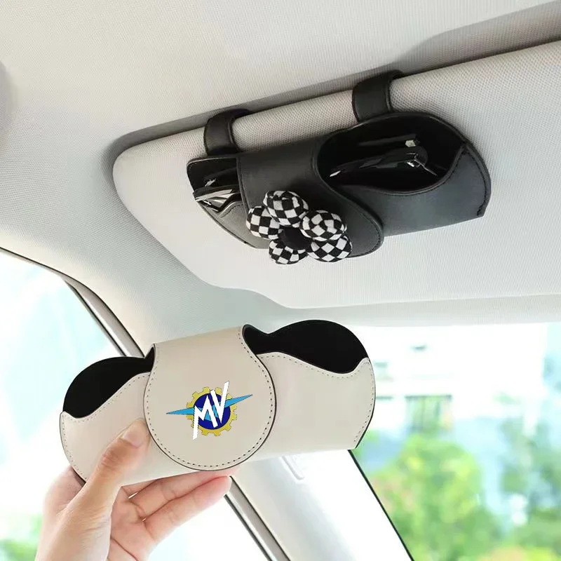 

Car Sun Visor Leather car Sunglasses Holder Car Glasses Clip Auto Accessories for MV Agusta F3 675 Brutale 800 1000 Motorcycle