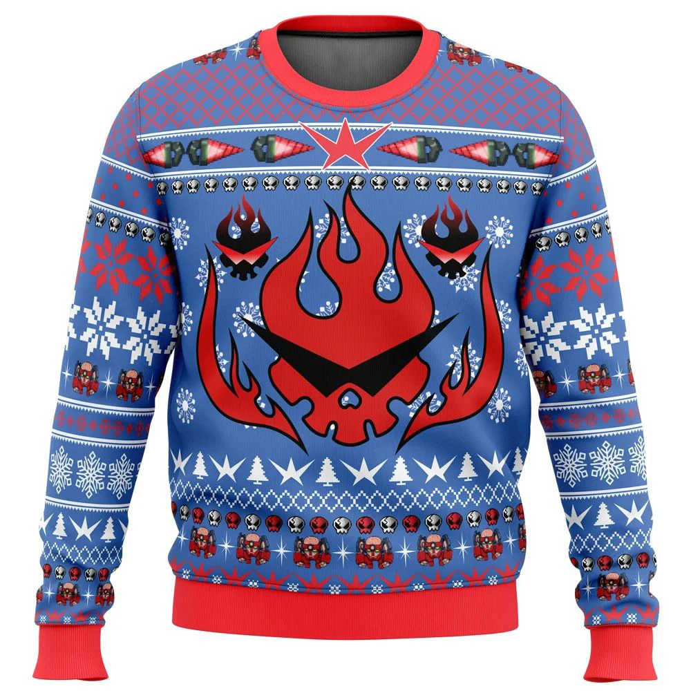 

Dai-Gurren Tengen Toppa Gurren Lagann Ugly Christmas Sweater Gift Santa Claus Pullover Men 3D Sweatshirt And Top Autumn And