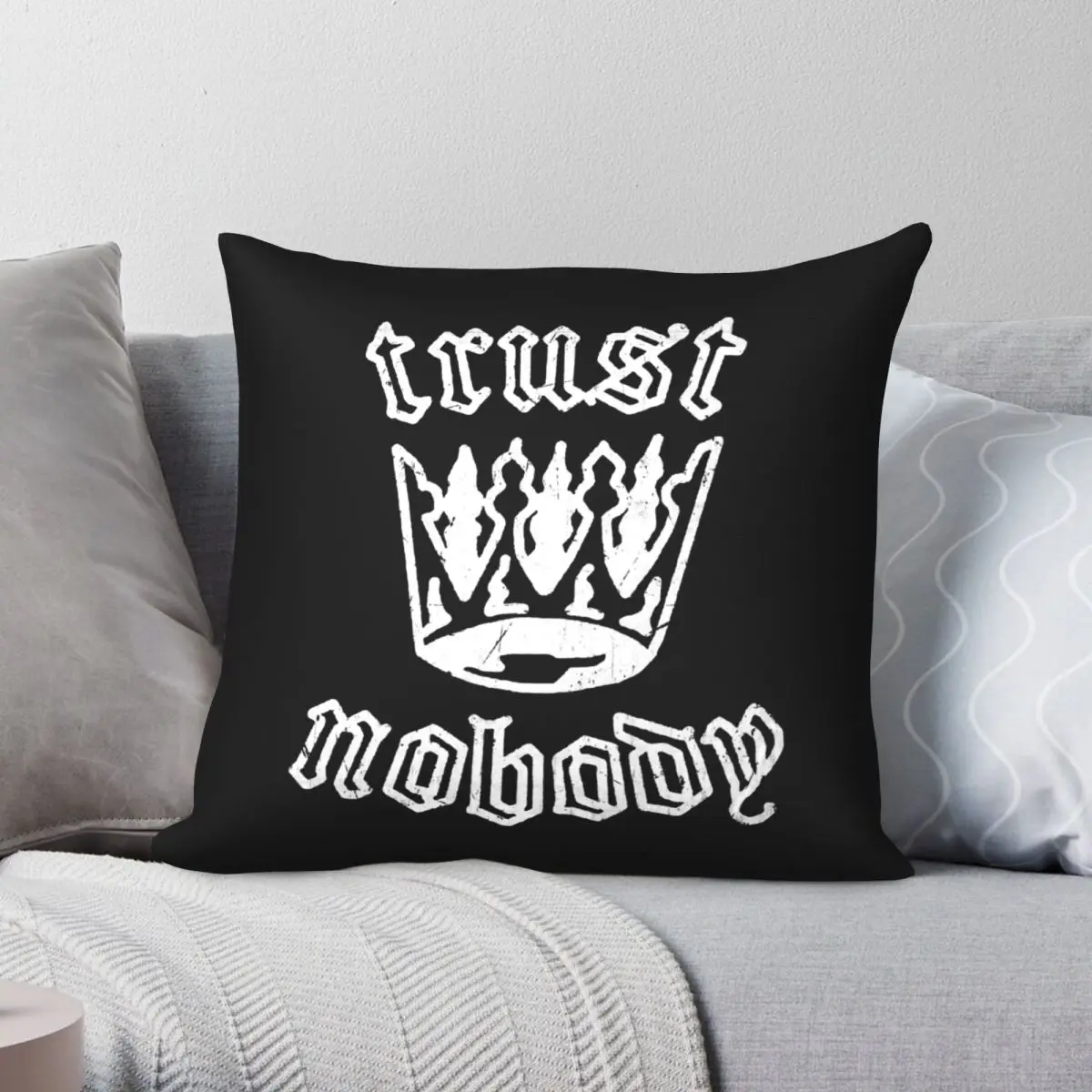 

Чехол для подушки из полиэстера и льна 2Pac Trust Nobody наволочка с короной