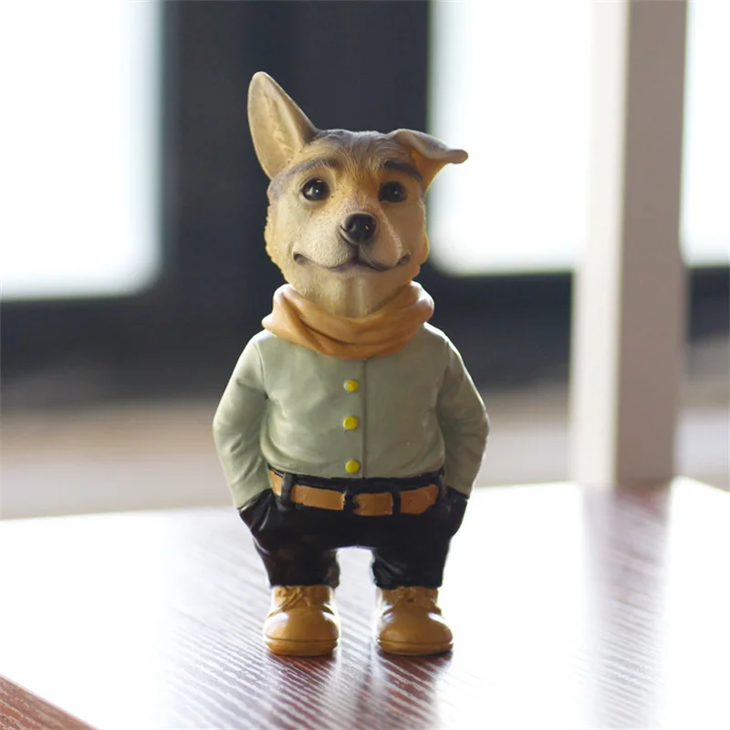 

Handsome Dog Western Cowboy Farm Puppy Creative Resin Pendant Piece Home Decor Animal Statue Soft Decoration Crafts Figurines