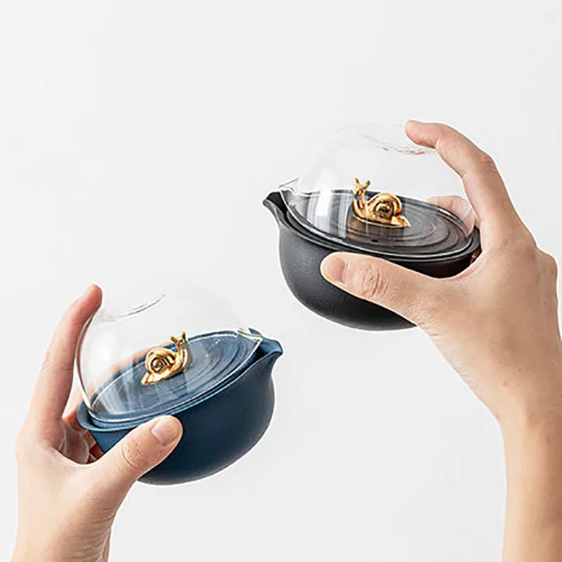 Porcelain Gaiwan Tea Set, Teapot Infuser, Kung Fu Travel, Office, Household Chinese Tea Ceremony Set, 1 Pot, 2 Cup