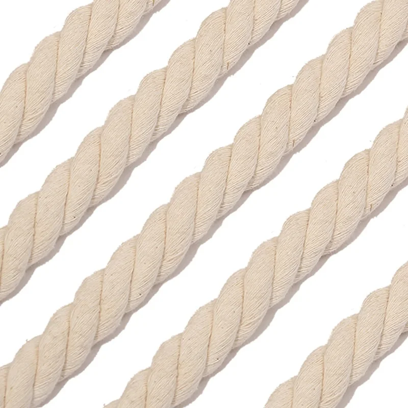 Braided Woven Twisted Natural Cotton Cord DIY Beading String Packing Rope Decorative Craft Thread Jewelry Bags Accessories 3/6mm