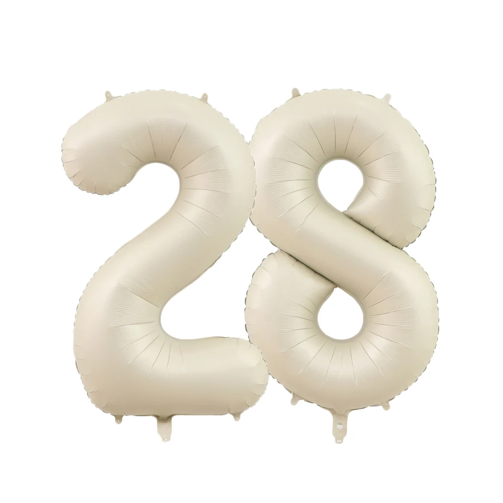 Cream Caramel Digital Number Balloon for Birthday Celebrations - Kids & Adults Party Decor and DIY Supplies