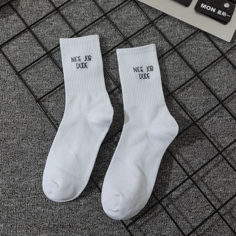 Neue Frauen Buchstaben Socken Straßen sport Basketball Hip Hop Männer Unisex Sokken weiße Baumwolle Socken Mode – Detail 14