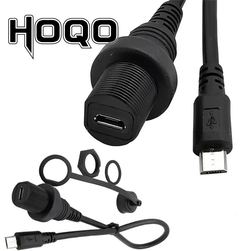 IP67 Micro USB Waterproof Cable Micro-USB 2.0 5pin IP 67 Male to Female Panel Mount WaterProof Connector Extension Cord 0.3m 1m micro usb waterproof cable