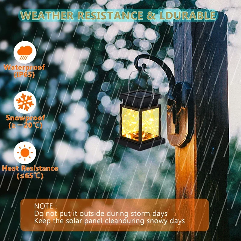 Solar Garden Hanging Candle Lights Retro Lantern Lamps