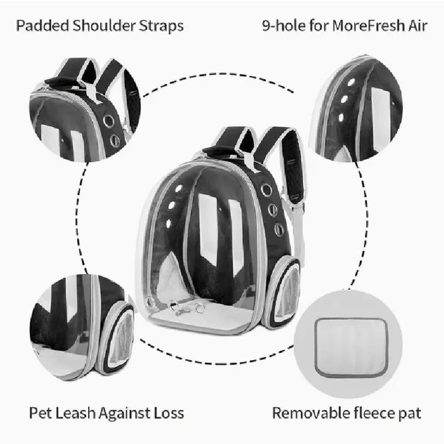 Astronaut Window Dog Cat Carrier Breathable Transparent Backpack Pet Travel Bag