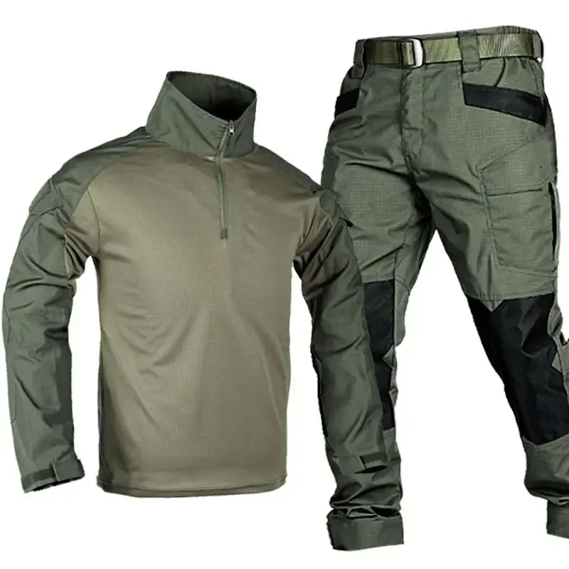 Autumn Tactical Frog Suit Men Hunting Breathable 2 Pieces Set Clothes Multifunction Outdoor Shirts Stitching work Pants Uniforms