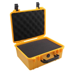 Waterproof Portable Hard Toolbox with Pre - Cut Sponge Organizer (Yellow Box)