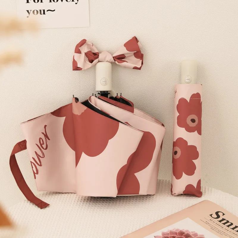 Umbrellas  Anti-UV Sun Umbrellas Sunshades Folding Umbrellas Small Fresh Vinyl Umbrellas Rain or Shine Umbrellas