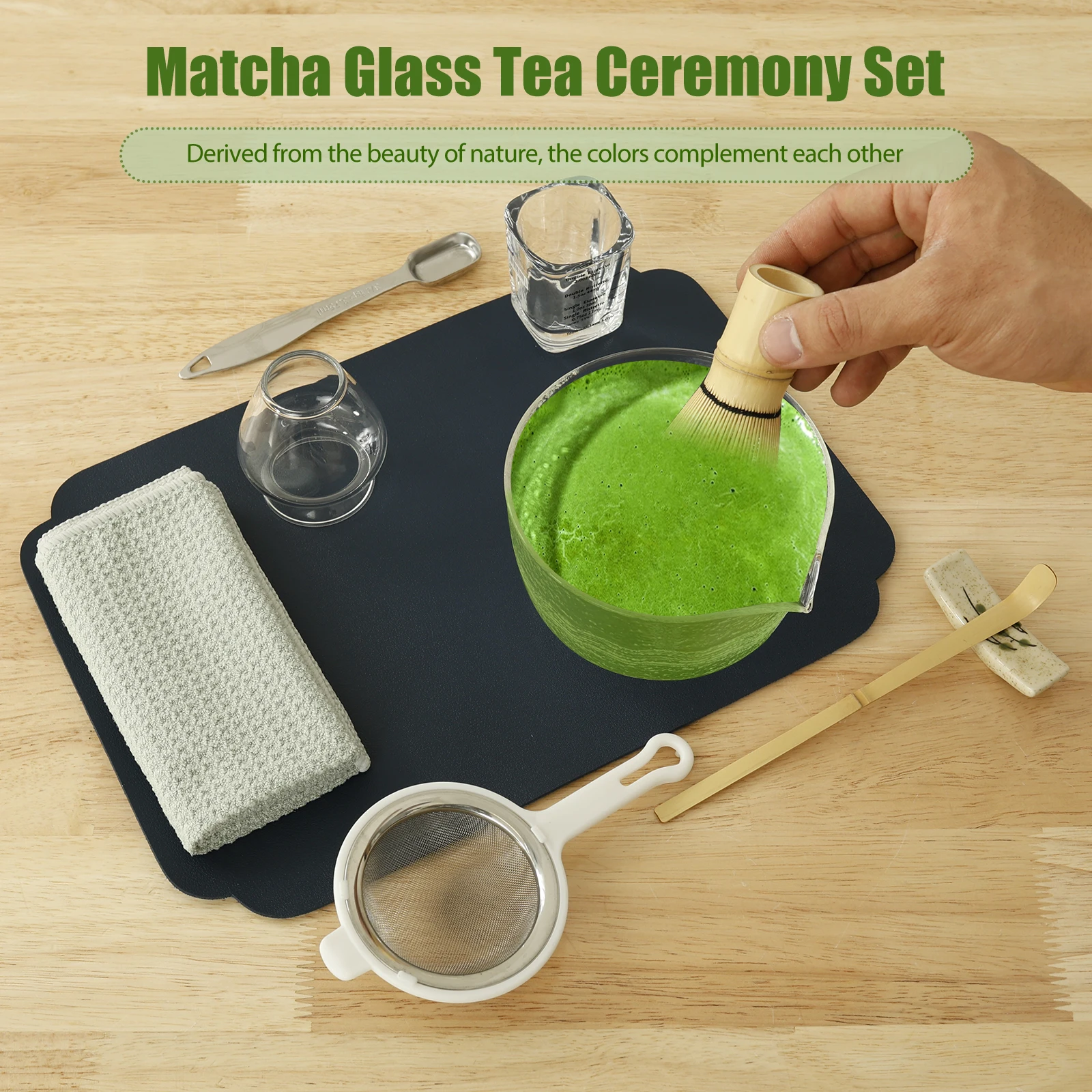 7-Piece Matcha Whisk Set – Traditional Japanese Tea Ceremony Kit With Bowl, Whisk, Scoop & Sifter - View #4