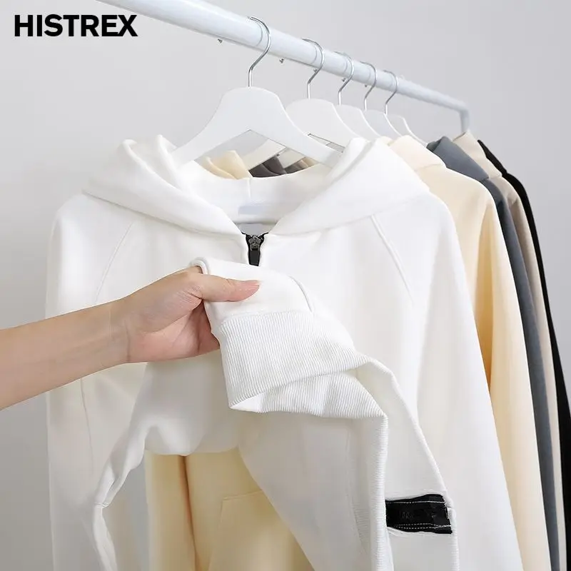 Light Luxury Brand 100% Cotton Hoodie,Winter Warm Thick 600 Grams Heavy Weight Tops,Lambswool Fleece Men Women Zipper Sweatshirt 3