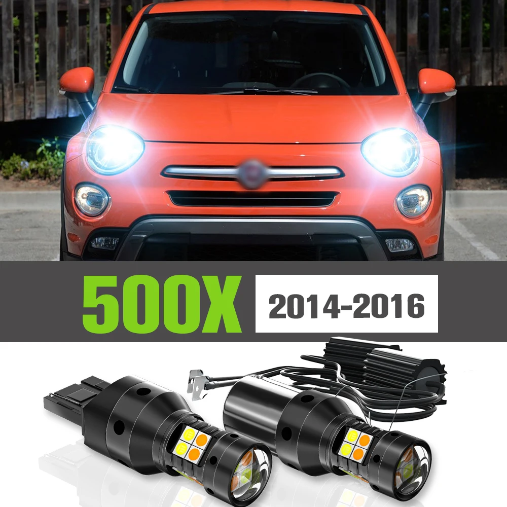 2X Led Dual Mode Indicatori Di Direzione + Luce Di Marcia Diurna Accessori Drl Lampada Per Fiat 500X 2014 2015 2016