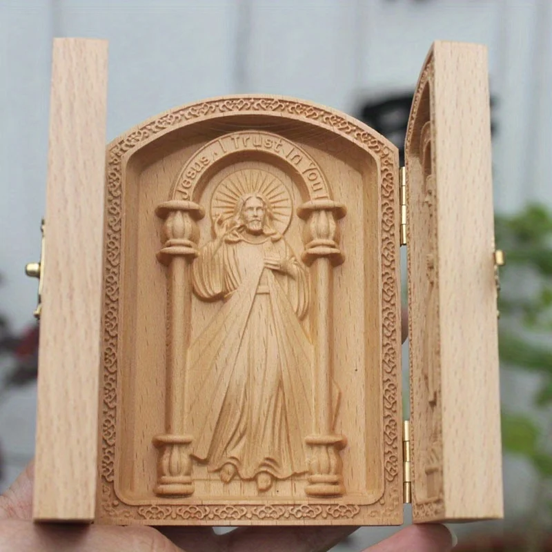 Catholic Sacred Mini Table Swing Car Swing Beech Wood Jesus Saint Joseph Crafts Christian Gift 10cm Home Decoration Accessories
