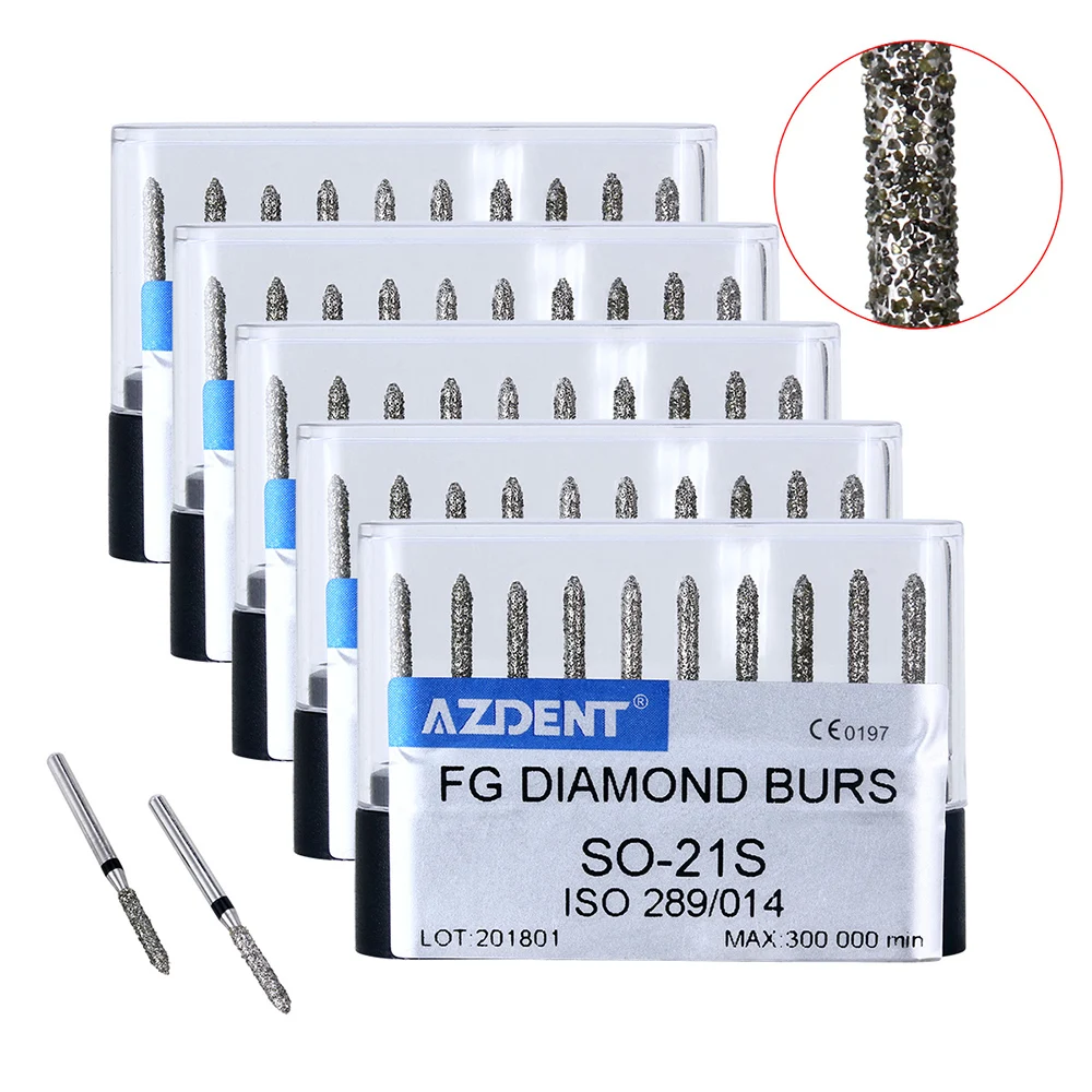 AZDENT Dental Super Grobe Diamantbohrer für Zahnärzte, 10 Stk./Packung, FG Diamantbohrer für Hochgeschwindigkeits-Handstücke, Zahnmedizinische Instrumente – Detail 37