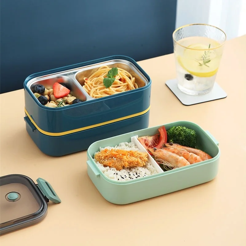 Stainless Steel Microwavable Lunch Box for Adults and Kids