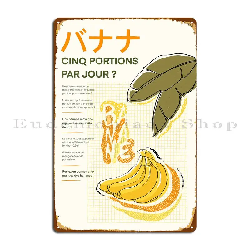 Bananes Metal Plaque Wall Cave Club Kitchen Crea Segno Tin Sign Poster
