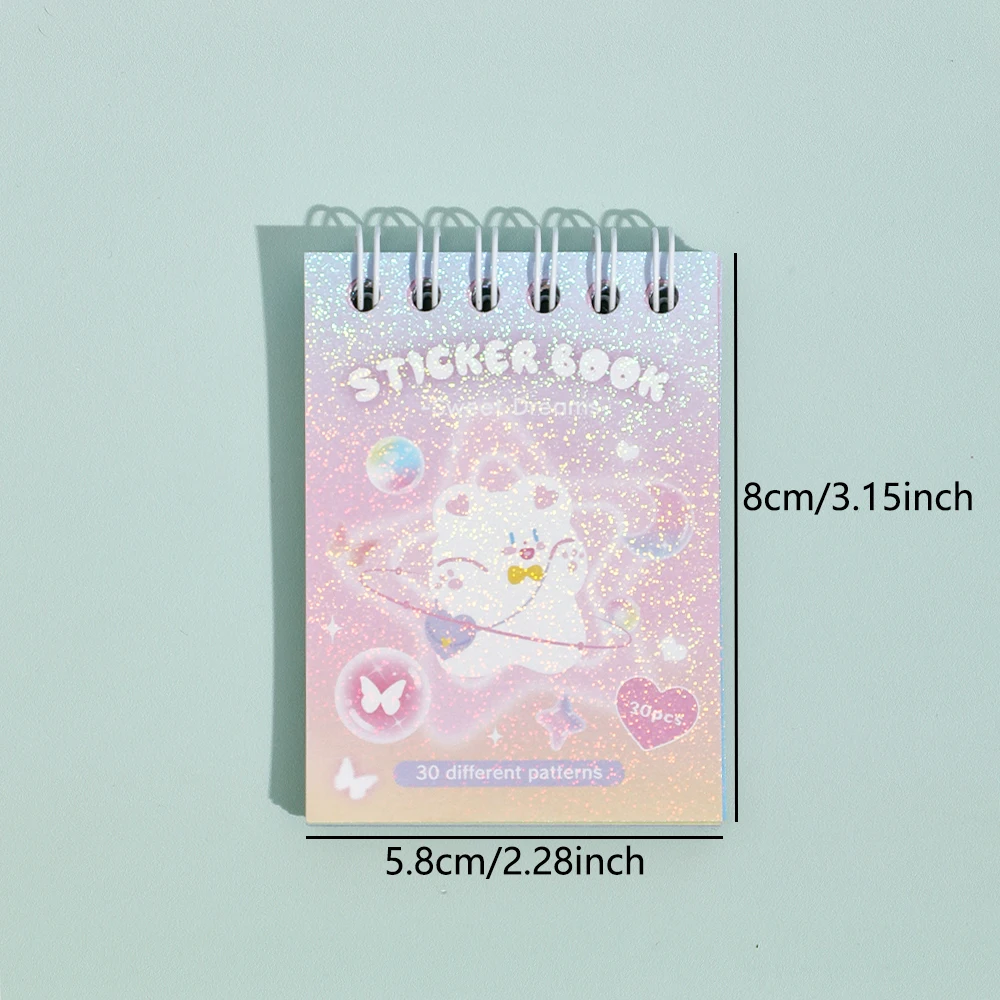 Cute Colorful Fantasy Paper Scrapbooking Stickers Book - 30 Unique Patterns for DIY Decorative Aesthetic Journaling