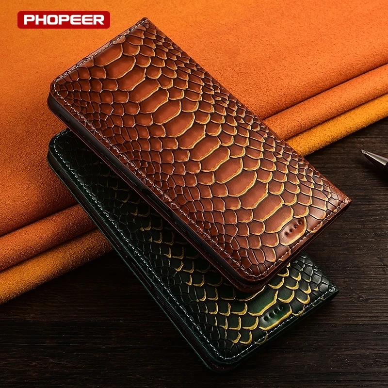 Luxury Leather Flip Wallet Phone Case with Magnetic Closure