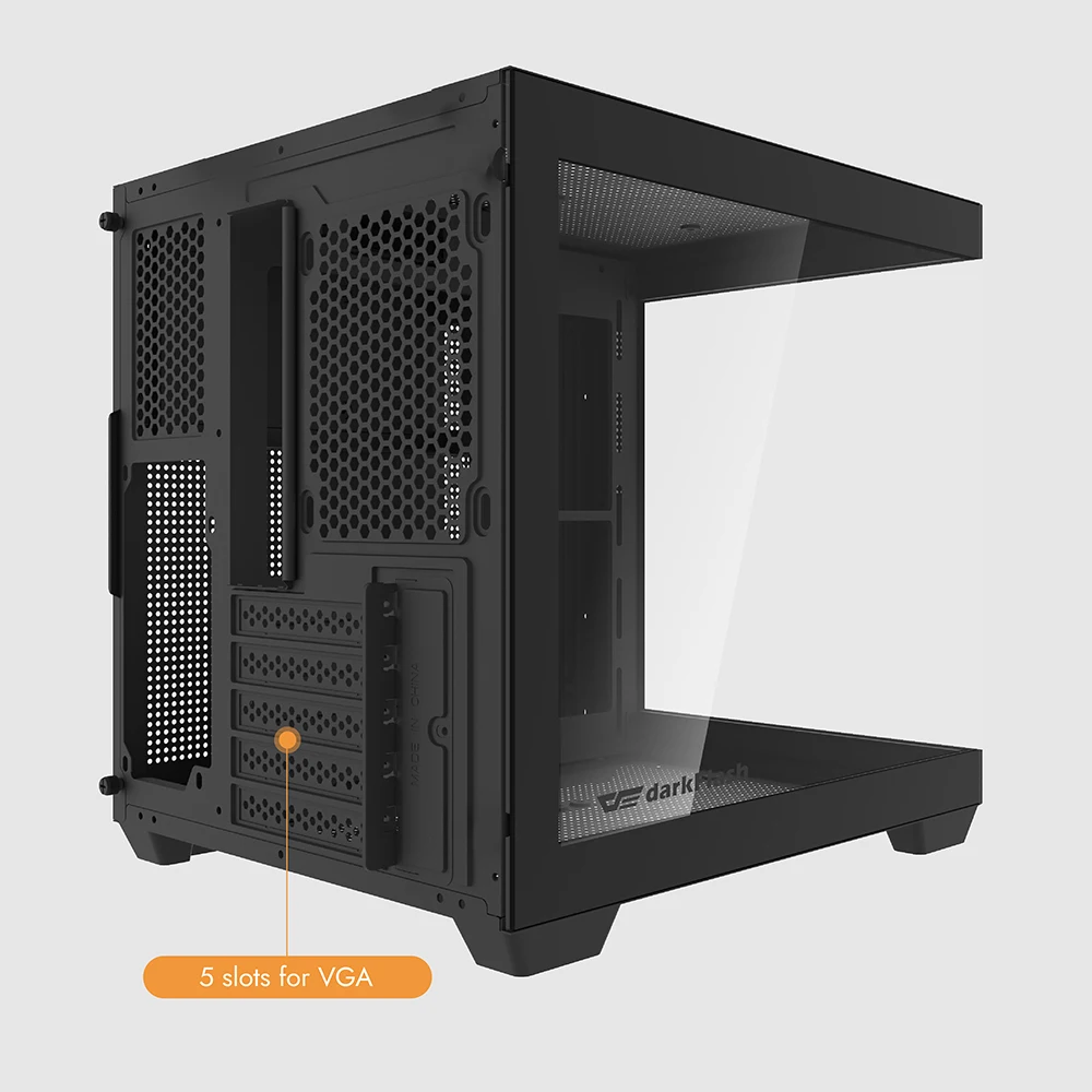 PC Case Darkflash C275P PC Case Sea View Room Gaming Computer Desktop M-ATX Motherboard Double-Sided Tempered Glass PC Gamer Cabinet