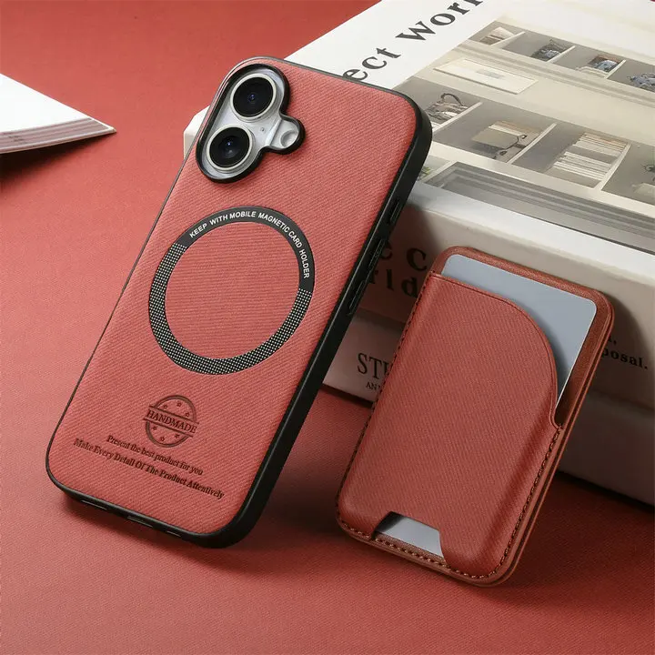 Luxury Detachable Leather Card Case with Magnetic Back Cover