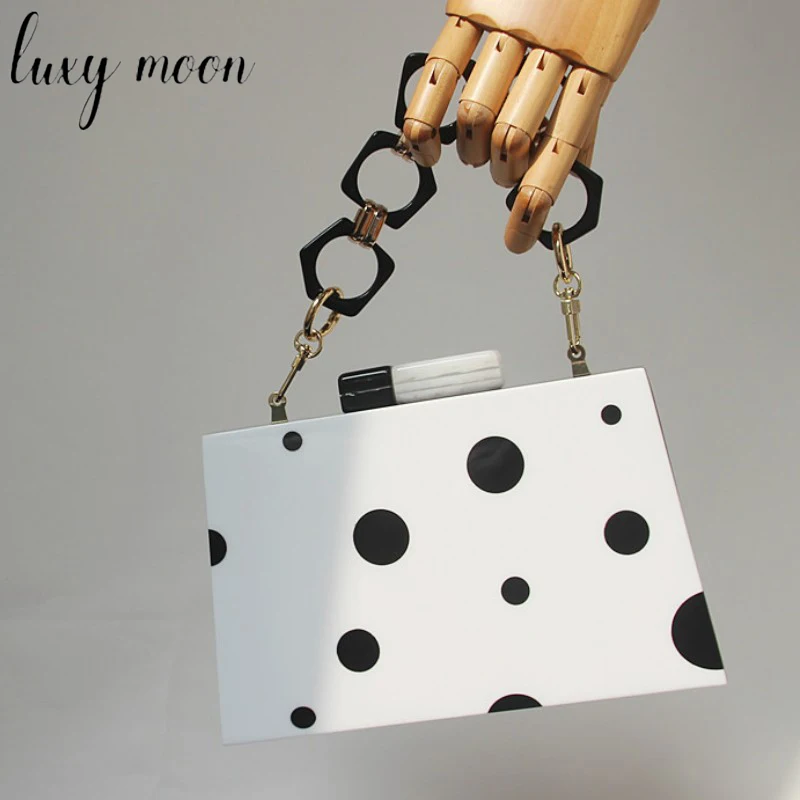 Luxy Moon Clear Acrylic Box Evening Bag Women Summer Handle Clutch Purses