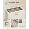 Stackable Jewelry Trays, 6-Tier Jewelry Box, Drawer Jewelry Organizer, with Glass Lid, Removable Dividers,6.7 x 11 x 10 Inches 5